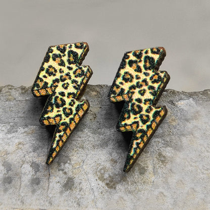 2 Pairs/Pack Leopard Print Lightning Bull Head Cross