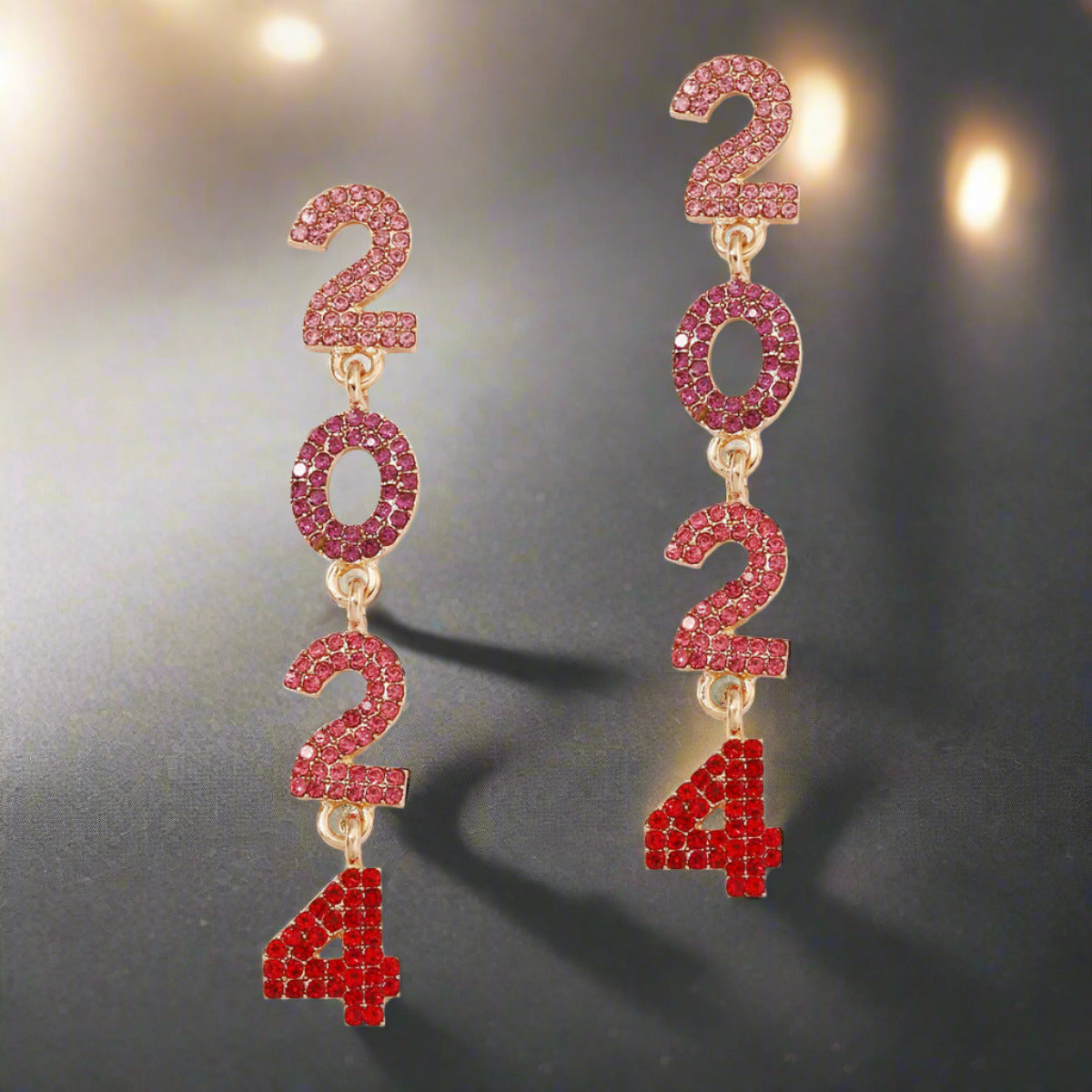 2024 Full Diamond Digital Zinc Alloy Earrings