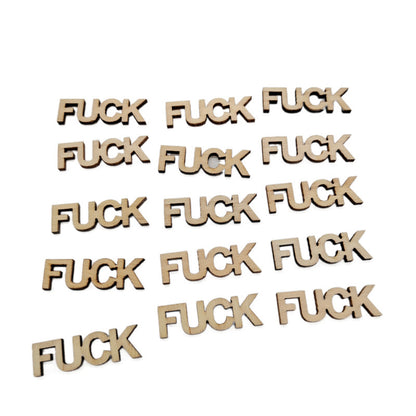 100pcs Fuck Wooden Cutout Letter Piece