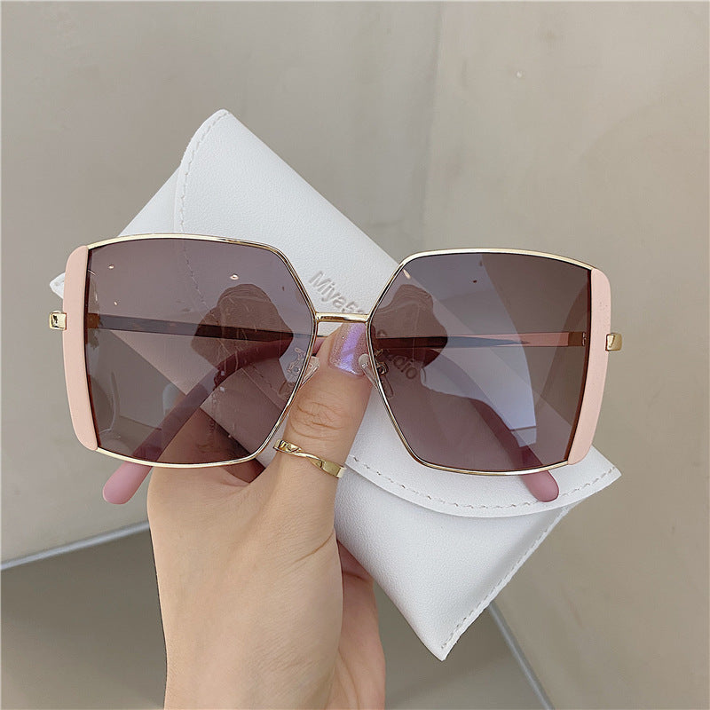 2023 PC Color Matching Frameless Large Frame Sunglasses