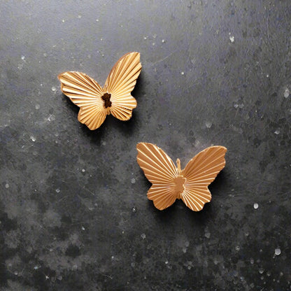 18K Gold Plated Butterfly Titanium Steel Earrings