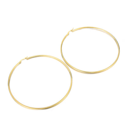 Wholesale Round Hollow Female Gold Plated Earrings