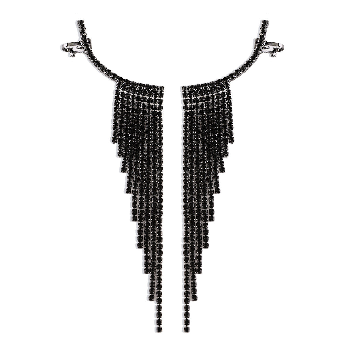 Alloy Rhinestone Tassel Earrings