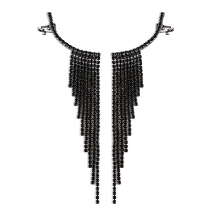 Alloy Rhinestone Tassel Earrings