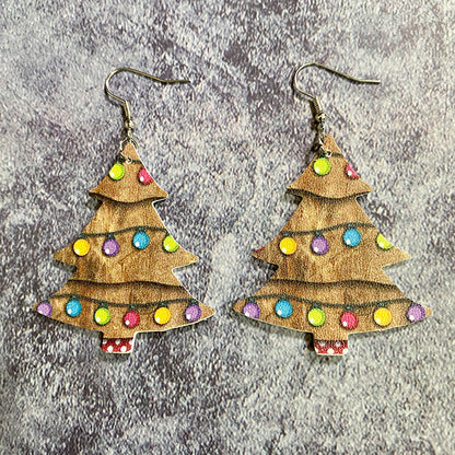 Western Style Christmas Tree Earrings