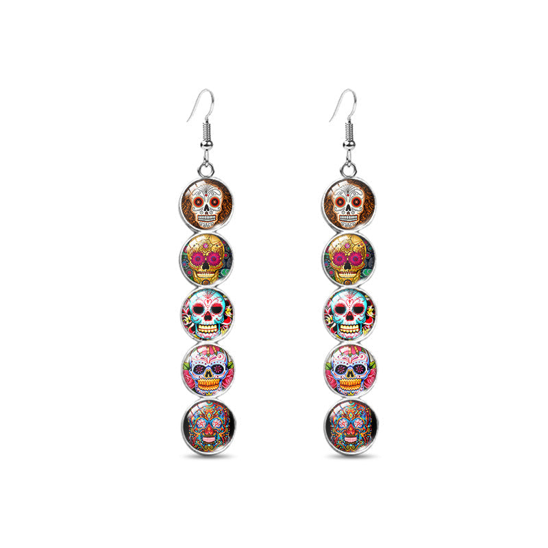 Western Style Calavera Skull Earrings