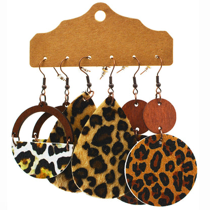 Western Style Leopard Print Cow Earrings