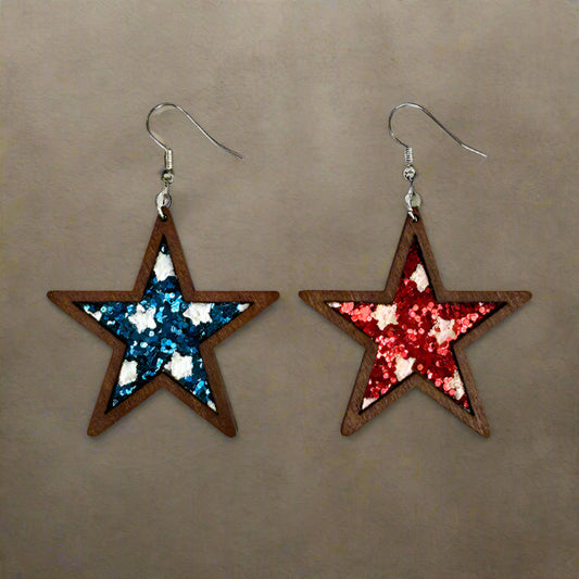 American Independence Day Western Style Five-pointed Star Wooden