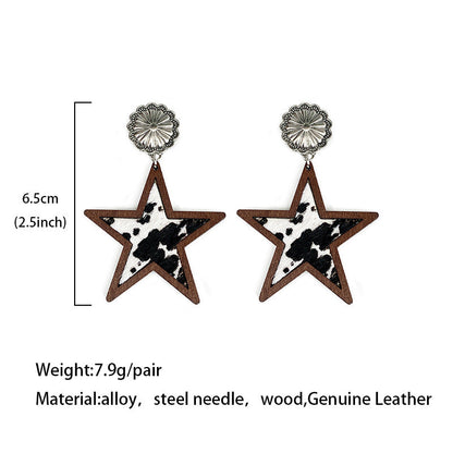 Western Style Leopard Print Cow Print Five-pointed Star