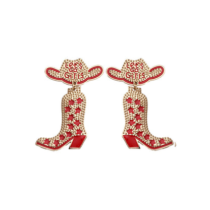 Western Cowboy Hats, Boots, Alloy Earrings