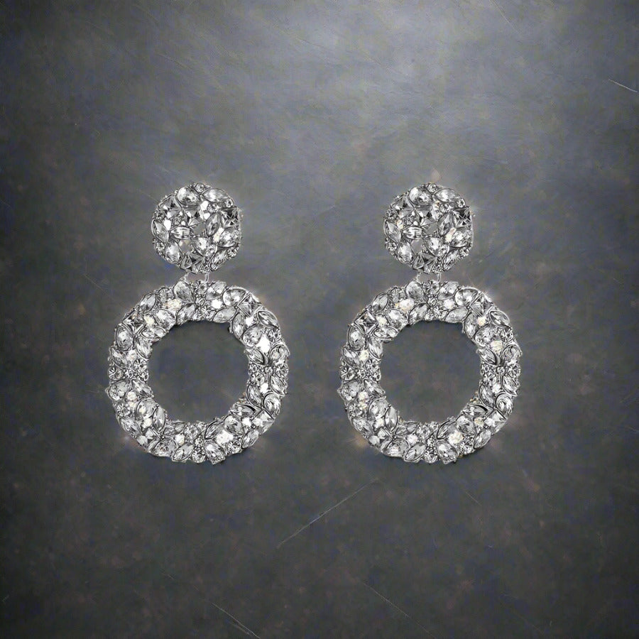 Alloy Diamond Round Full Diamond Earrings