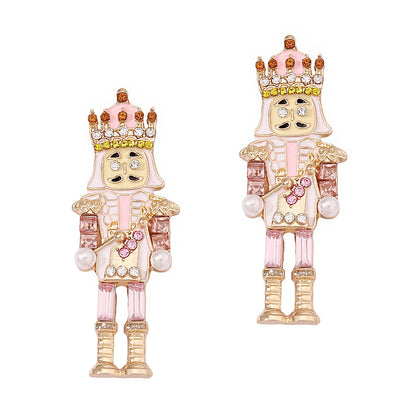 Alloy Diamond Drip Oil Soldier Creative Earrings