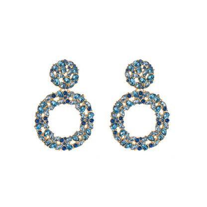 Alloy Diamond Round Full Diamond Earrings