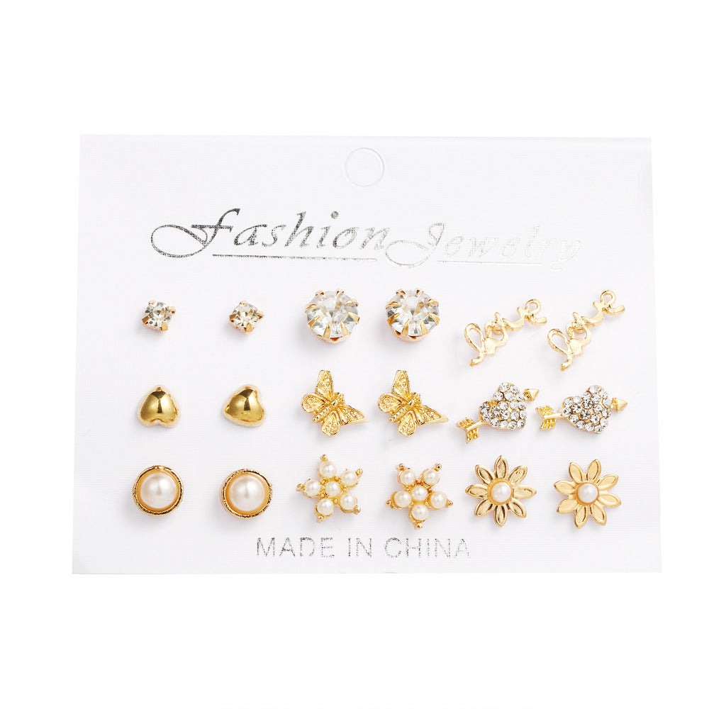 1set Elephant Pearl Fashion Earrings Set