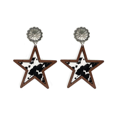 Western Style Leopard Print Cow Print Five-pointed Star