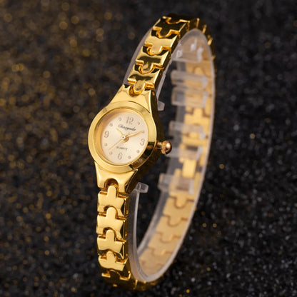 Women Fashion Casual Gold Plated Bracelet Watch