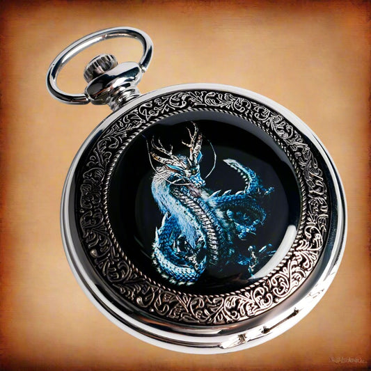 Silver Dragon Pocket Watch