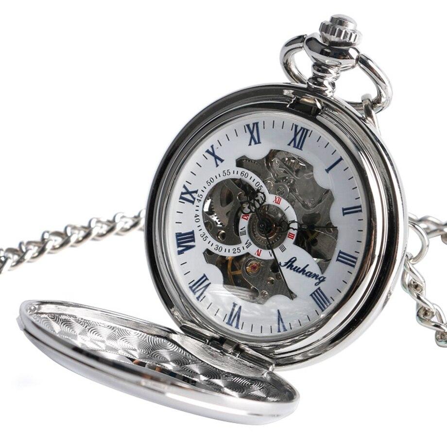 Mechanical Silver Half Hunter Pocket Watch