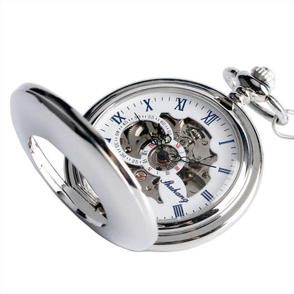 Mechanical Silver Half Hunter Pocket Watch