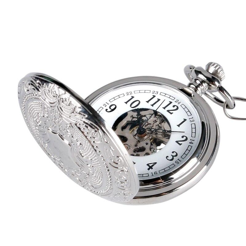 Silver Shield Full Hunter Mechanical Pocket Watch