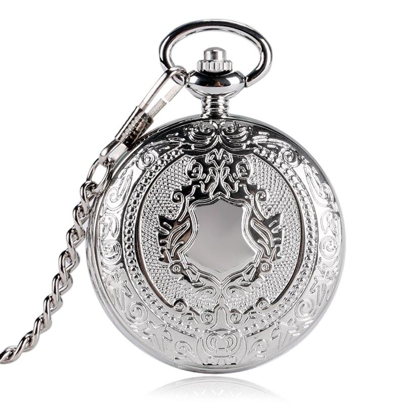 Silver Shield Full Hunter Mechanical Pocket Watch