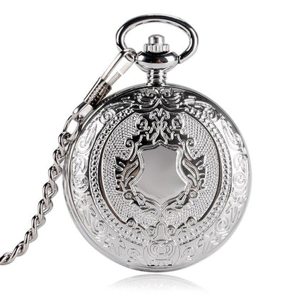 Silver Shield Full Hunter Mechanical Pocket Watch