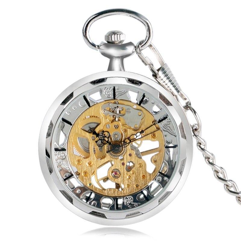 Sterling Silver Skeleton Pocket Watch