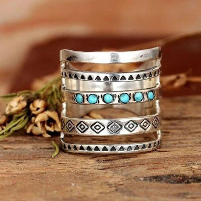 ❤️Silver Southwestern Style Turquoise Ring