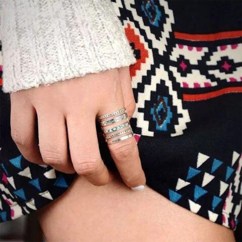 ❤️Silver Southwestern Style Turquoise Ring