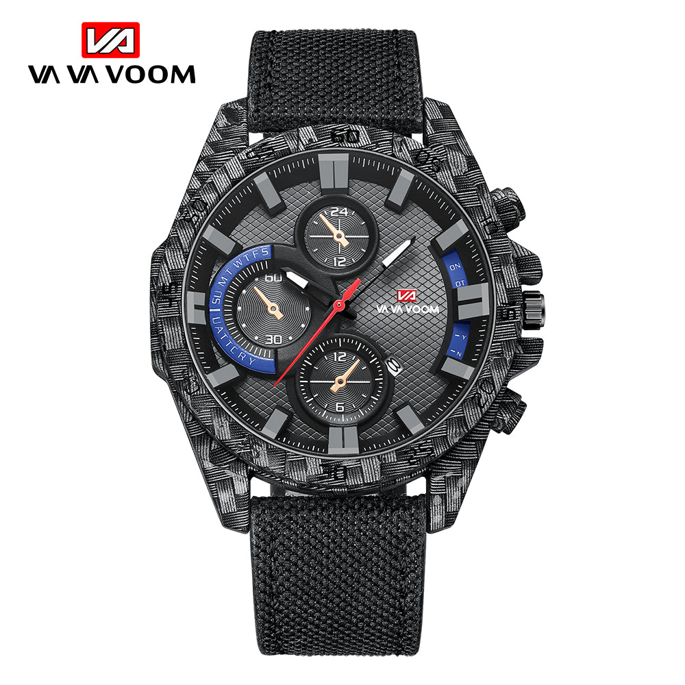 Men Watches Pilot Sport Chronograph Male Fashion Quartz Wrist Watch Waterproof Black Clock