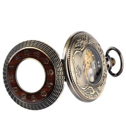 Wooden Pocket Watch Half-Hunter