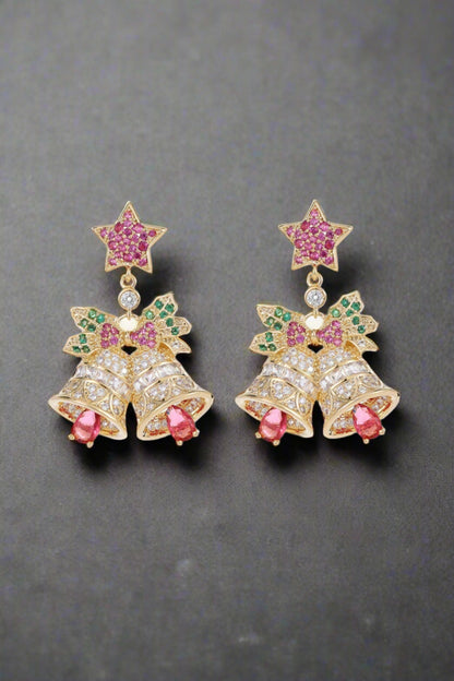 Zircon Pentagram Bell Earrings