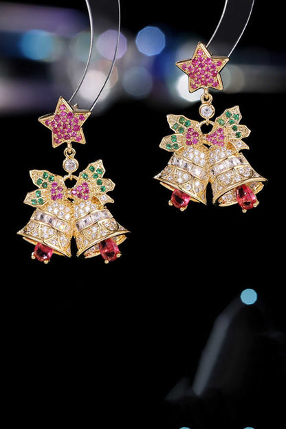 Zircon Pentagram Bell Earrings