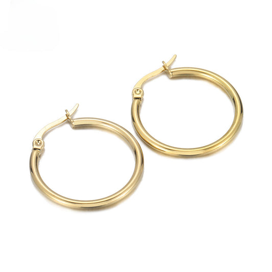 Wholesale Round Hollow Female Gold Plated Earrings