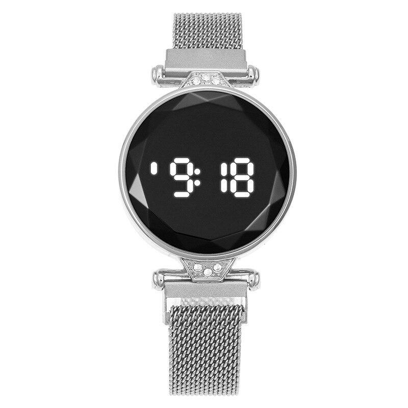 Women Milanese Magnetic Strap LED Digital Sport Watches