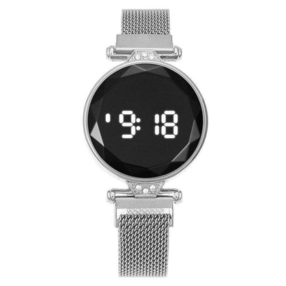 Women Milanese Magnetic Strap LED Digital Sport Watches