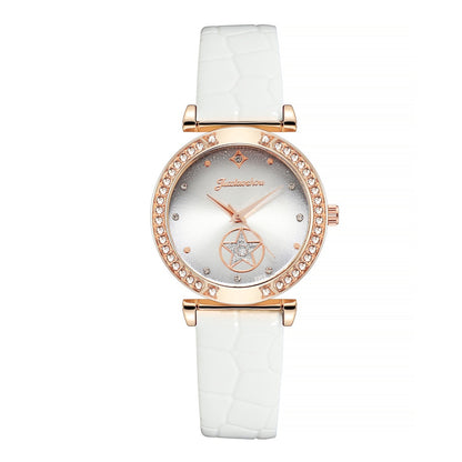 Women Green Qualities Diamond Studded Quartz Watch