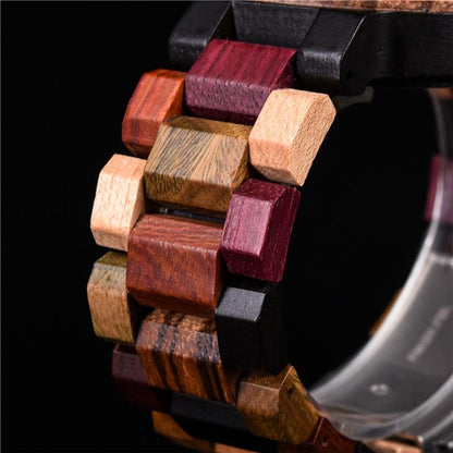 DODO DEER Fashion Men's Calendar Digital Wooden Sports Watch