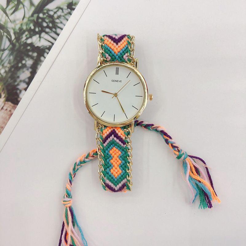 Ethnic Style Alloy Water Diamond Open Bangle Watch