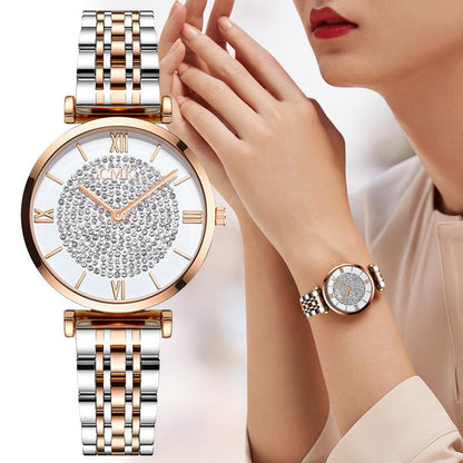 Women Watches Simple Elegant Ladies Stainless Steel Wrsiwtwatch