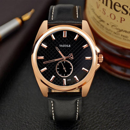 Yazole Business Small Seconds Brand Men's Watch Unique Leisure Fashion Leather Watches