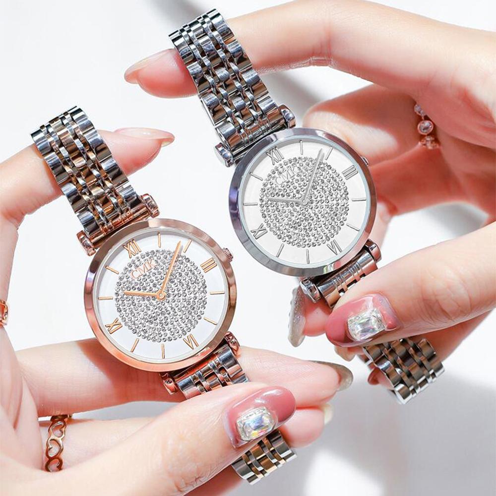 Women Watches Simple Elegant Ladies Stainless Steel Wrsiwtwatch