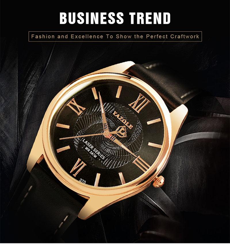 Yazole Mens Watches Top Brand Luxury Unique Designer Quartz Business Gentlemen Clock