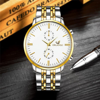 Fashion Men WQuartz Watch Stainless Steel Wristwatch