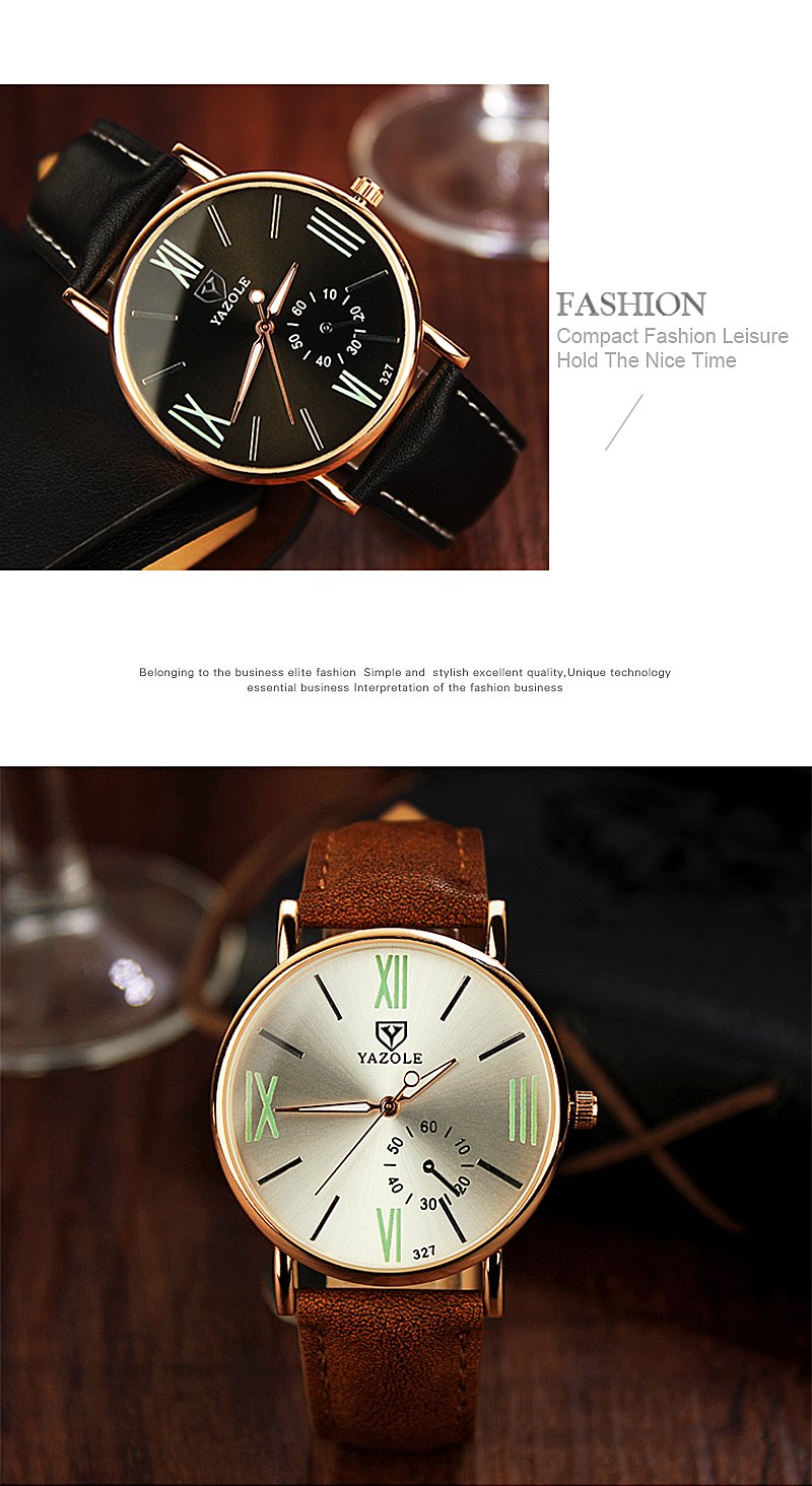 Yazole Watch Fashion Leisure Watches Business Men Luminous Roman Designer Watch