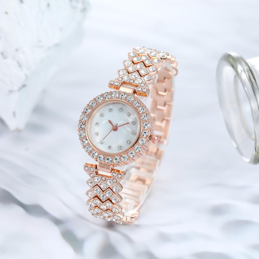 Women Watch Rhinestone Steel Quartz Fashion Wristwatch LLZ13868