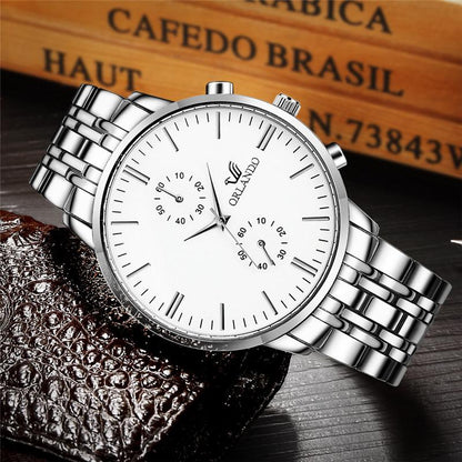 Fashion Men WQuartz Watch Stainless Steel Wristwatch