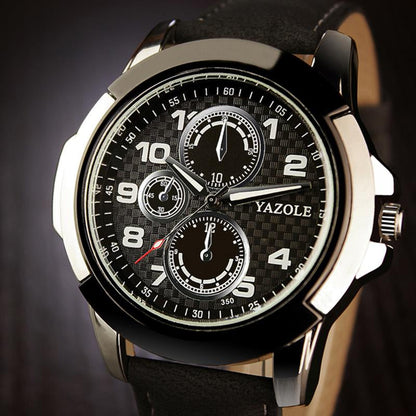 Yazole Sport Men Watch Top Brand Luxury Famous Quartz Watch Leather Clock