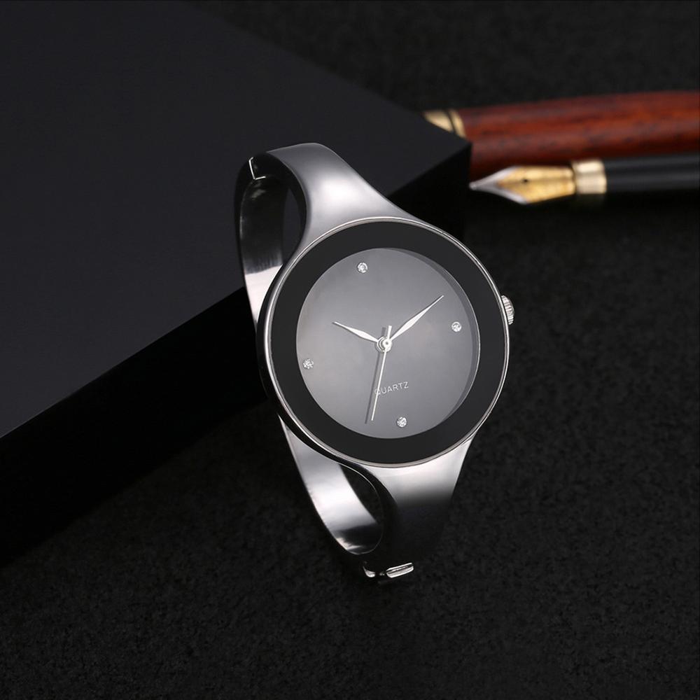 Women Luxury Stainless Steel Bangle Watches Quartz WristWatches