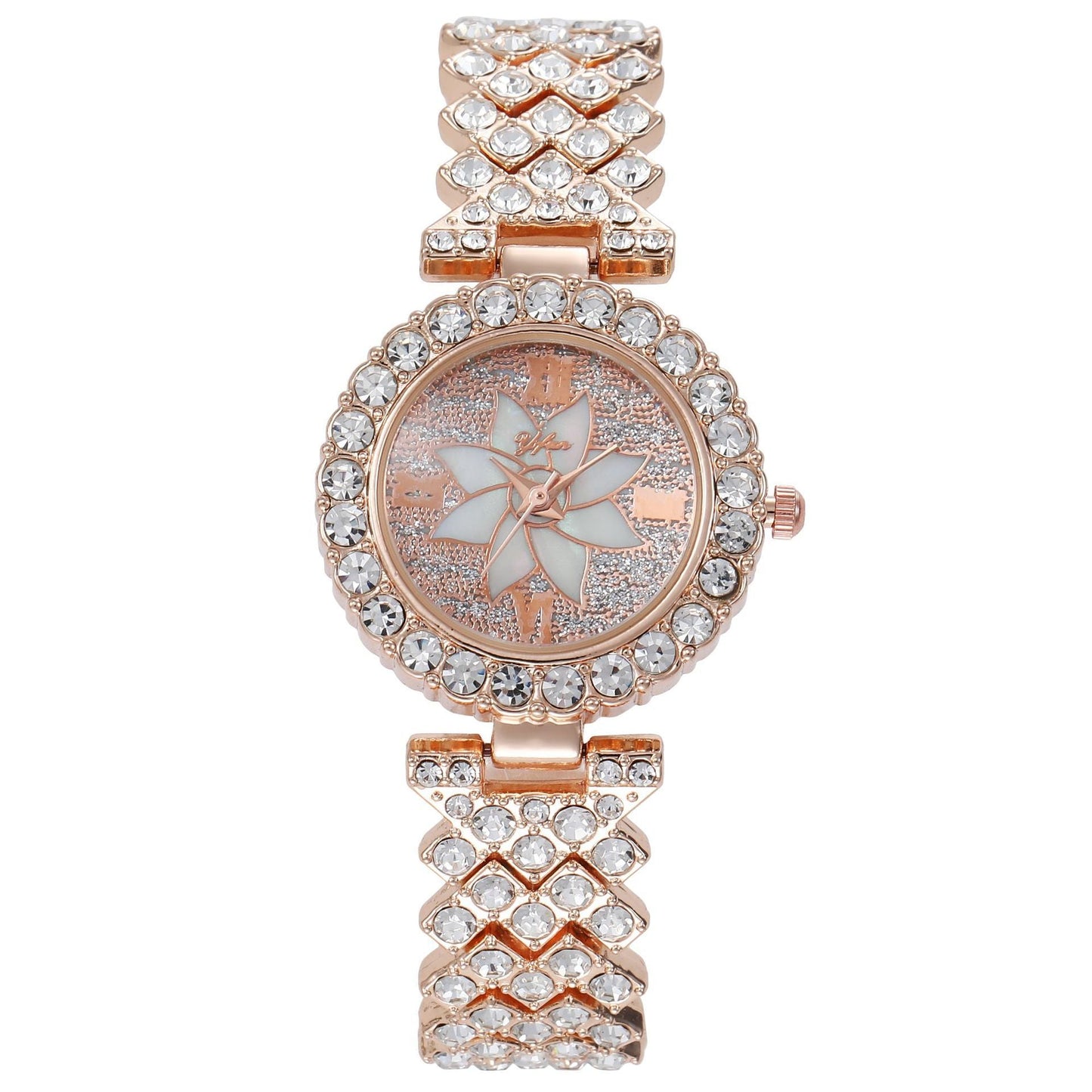 Women Watch Rhinestone Steel Quartz Fashion Wristwatch LLZ13867